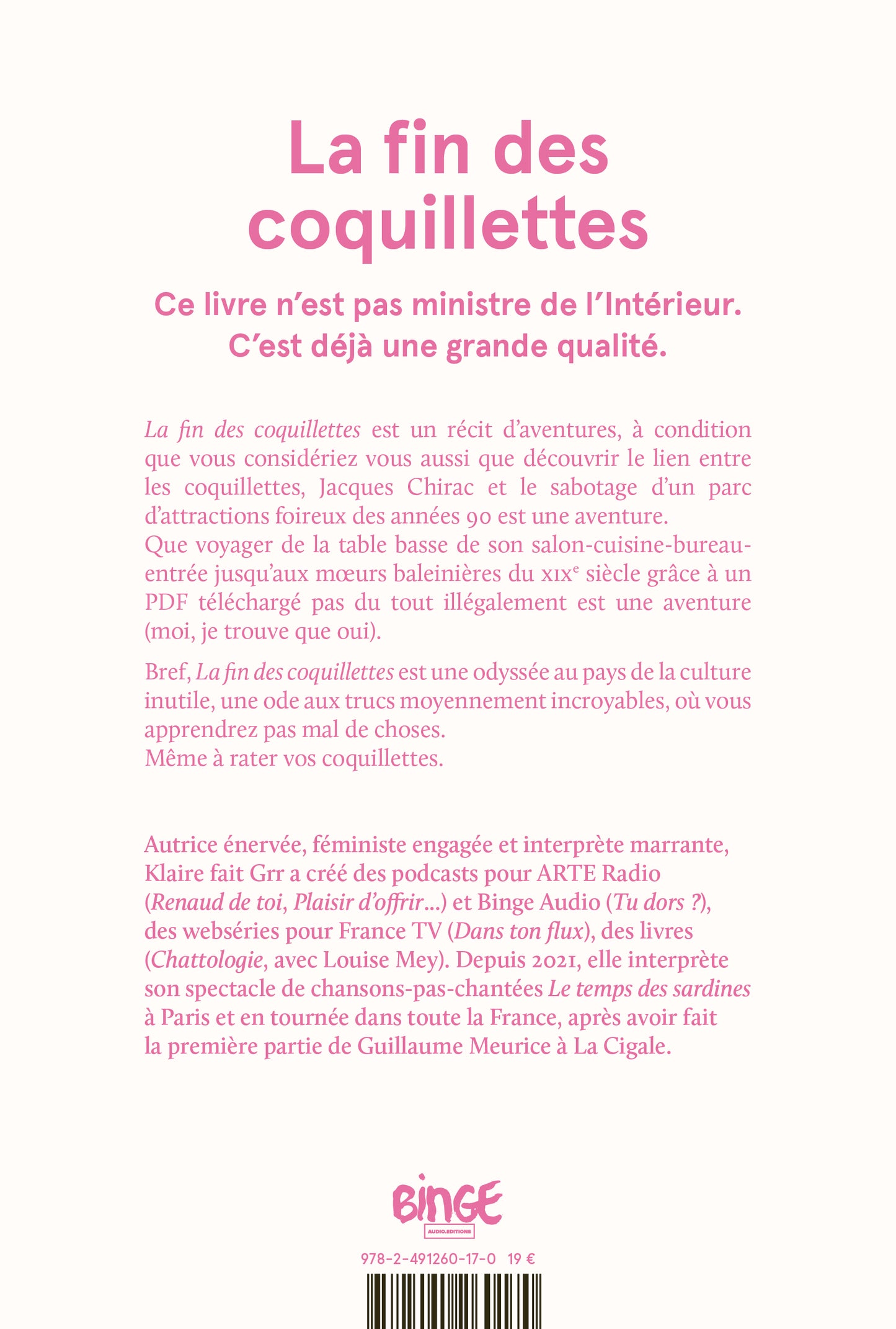 La fin des coquillettes - Klaire fait Grr